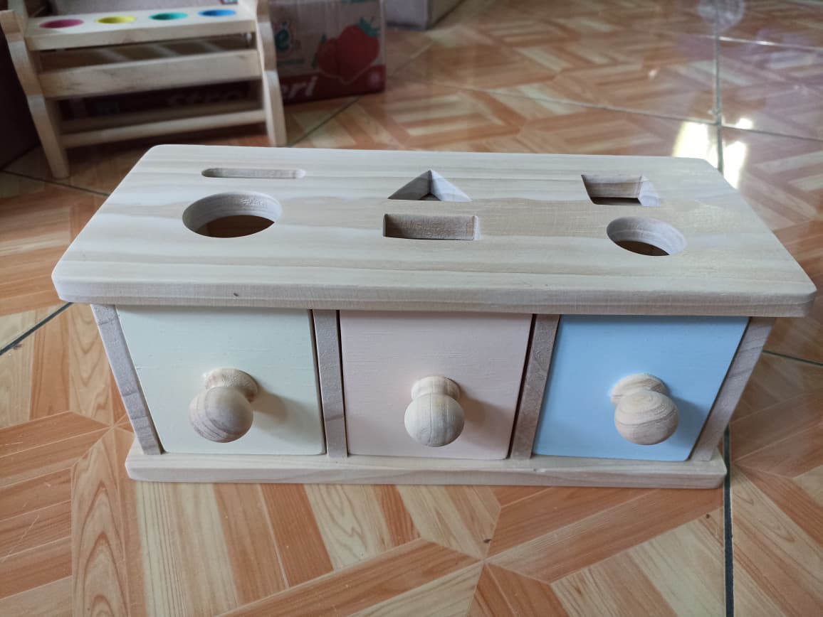 Wooden Shape Sorting Box Pine